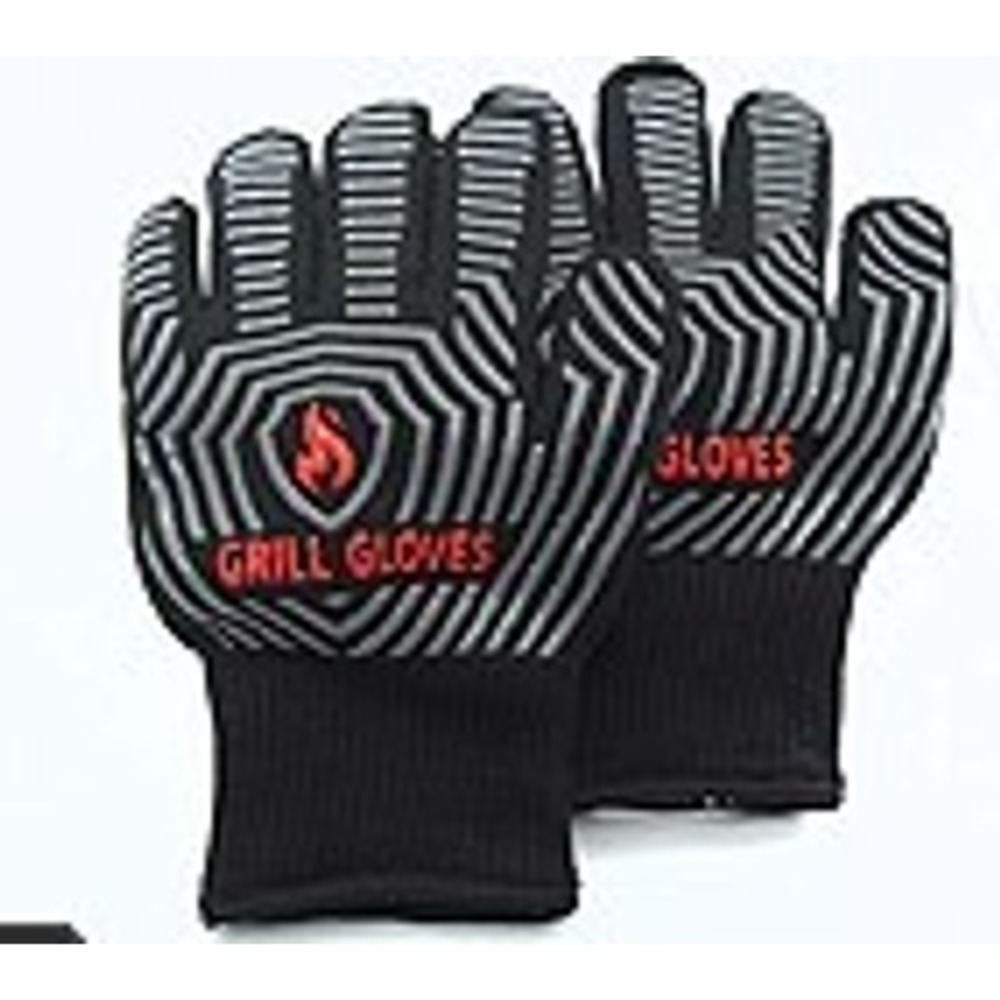 Heat Resistant Grill Gloves 1472F Extreme BBQ Oven Mitts Black Grey 1 Pair